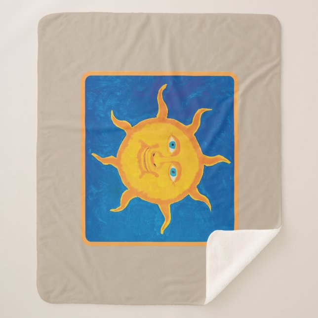 Sweet Boy's Sun Sherpa Blanket (Front)