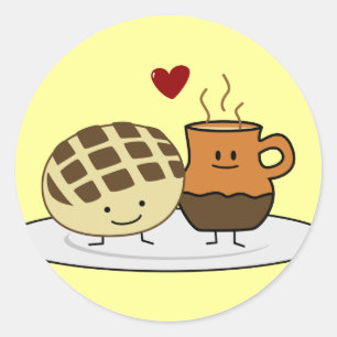Sweet Bread and Hot Chocolate Pan caliente Mexican Classic Round Sticker