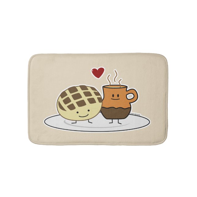 Sweet Bread Hot Chocolate Pan dulce Mexican concha Bath Mat (Front)