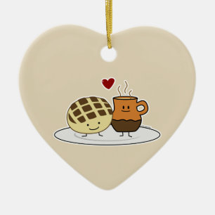 Sweet Bread Hot Chocolate Pan dulce Mexican concha Ceramic Tree Decoration