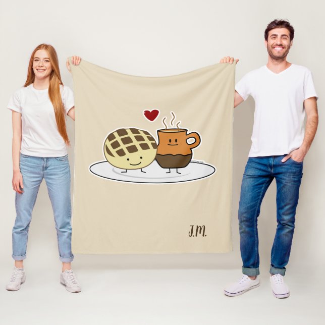 Sweet Bread Hot Chocolate Pan dulce Mexican concha Fleece Blanket (In Situ)