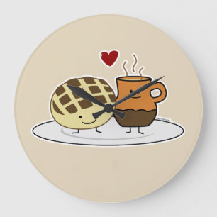 Sweet Bread Hot Chocolate Pan dulce Mexican concha Large Clock