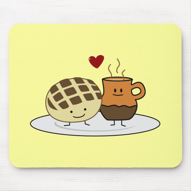 Sweet Bread Hot Chocolate Pan dulce Mexican concha Mouse Mat (Front)