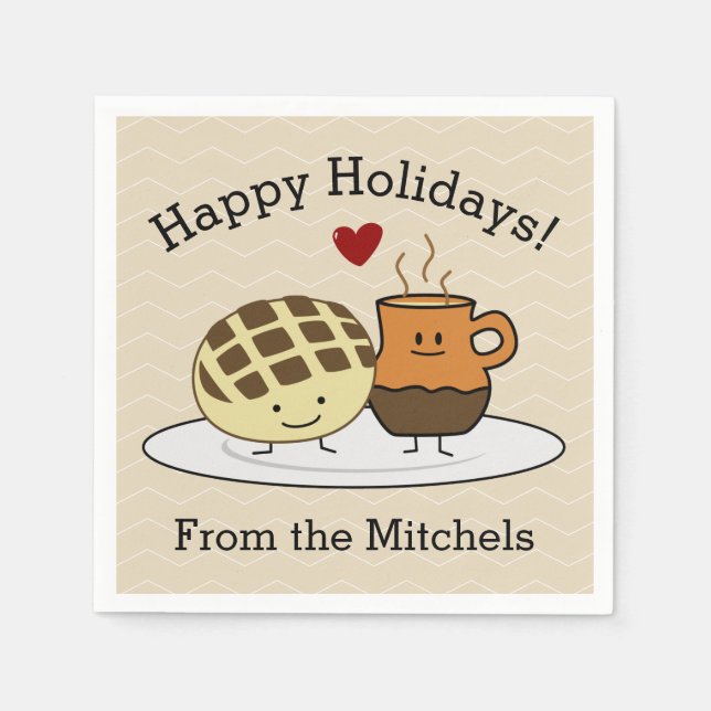 Sweet Bread Hot Chocolate Pan dulce Mexican concha Napkin (Front)