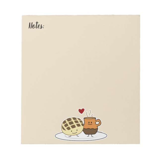 Sweet Bread Hot Chocolate Pan dulce Mexican concha Notepad (Front)