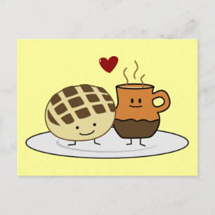 Sweet Bread Hot Chocolate Pan dulce Mexican concha Postcard