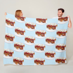 Sweet Bread With Strawberries And Cream Fleece Blanket