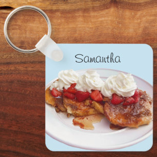 Sweet Bread With Strawberries And Cream Key Ring