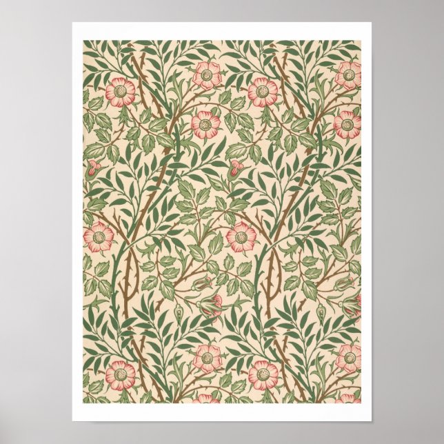 'Sweet Briar' design for wallpaper, printed by Joh Poster (Front)