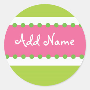 Sweet Briar Girl Birthday Sticker Pink and Green
