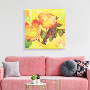 Sweet Briar Leaves Colourful Background Canvas Print