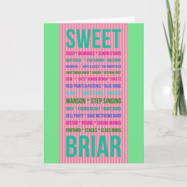 SWEET BRIAR MEMORIES greeting card (Front)