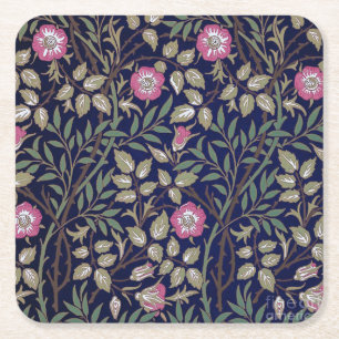 Sweet Briar, William Morris Square Paper Coaster