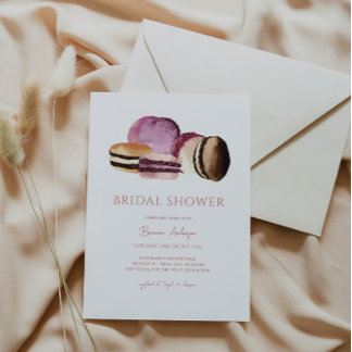 Sweet Bridal Shower Invitation with Macarons