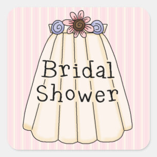 Sweet Bridal Veil Bridal Shower Sticker