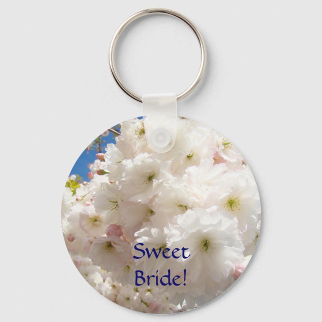 Sweet Bride! keychain Pink White Flower Blossoms (Front)