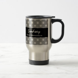 Sweet Bridesmaid Grey and White Polka Dot Gift Set Travel Mug