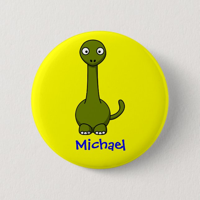 Sweet brontosaurus 6 cm round badge (Front)