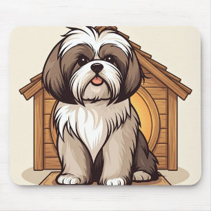 Sweet Brown and White Shih Tzu Mouse Mat