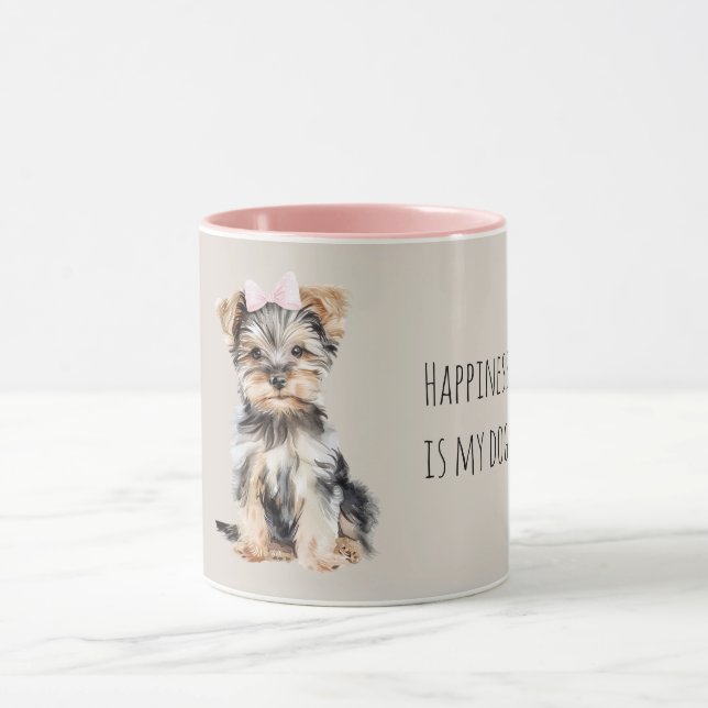 Sweet Brown Puppy Dog with Bow Mug (Center)