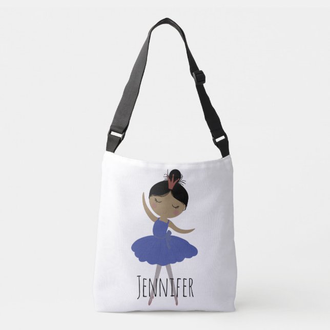 Sweet Brown Skin Girl Ballerina Tote Bag (Front)