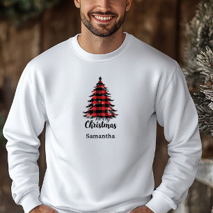 Sweet Buffalo Plaid Tree Holiday Hoodie Gift Idea