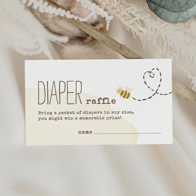 Sweet Bumble Bee Baby Shower Diaper Raffle Enclosure Card (Creator Uploaded)