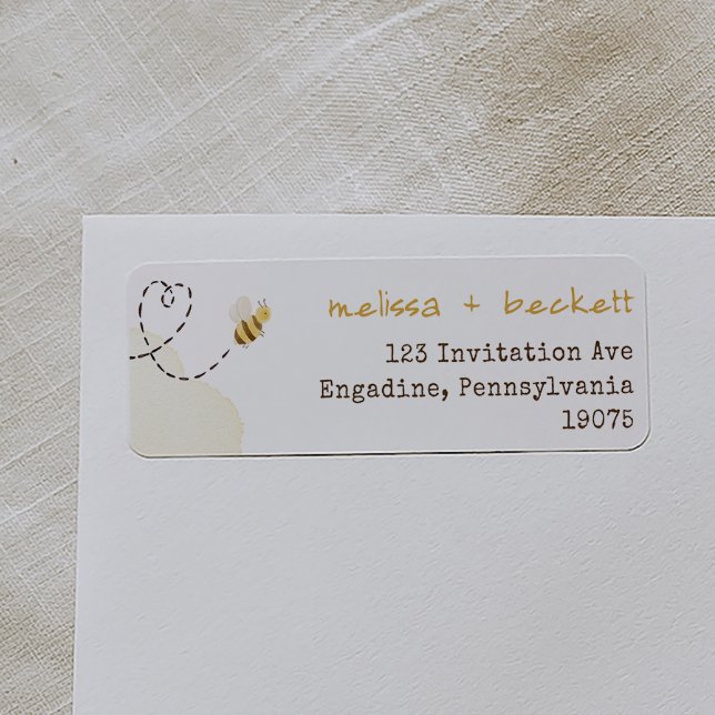 Sweet Bumble Bee Baby Shower Return Address (Creator Uploaded)