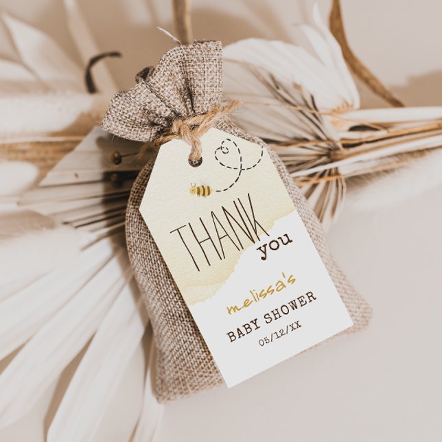 Sweet Bumble Bee Baby Shower Thank You Gift Tags (Creator Uploaded)