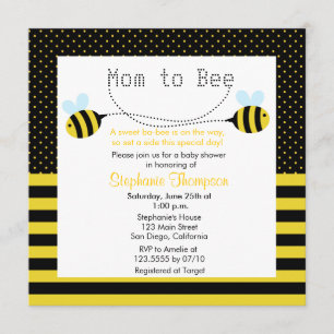 Sweet Bumble Bee Mummy to Bee Baby Shower Invite