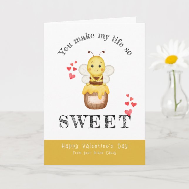 Sweet Bumble Bee Valentine's Day  Card (Small Plant)
