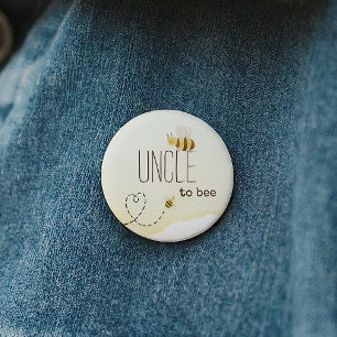 Sweet Bumblebee Baby Shower Uncle To Bee Button