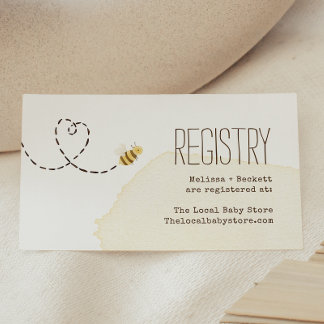 Sweet Bumblebee Mama To Bee Baby Shower Registry Enclosure Card