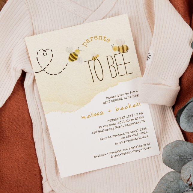 Sweet Bumblebee Parents To Bee Couples Baby Shower Invitation (Creator Uploaded)