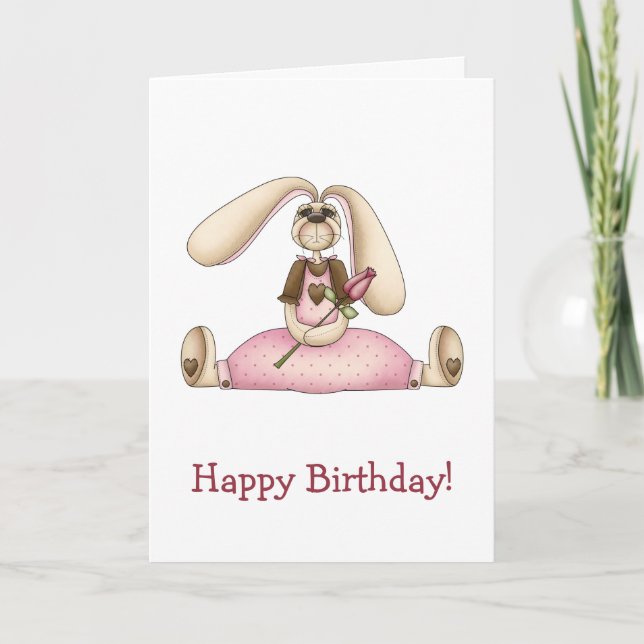 Sweet Bunnies · Bunny & Rose Card (Front)