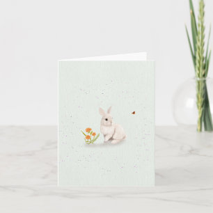 Sweet Bunny and Butterfly Small Greeting Card 