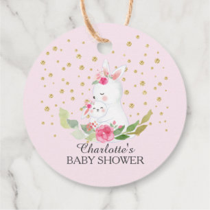 Sweet Bunny Baby Shower Favour Gift Tag