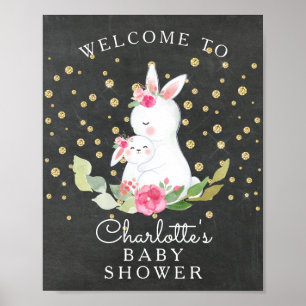 Sweet Bunny Baby Shower  Welcome Sign
