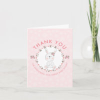 Sweet Bunny Floral Baby Shower Thank You Photo