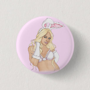 Sweet Bunny Girl Button