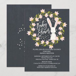 Sweet Bunny Girls Baby Shower Invitation