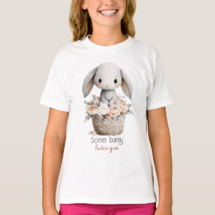 Sweet Bunny in Floral Basket T-Shirt