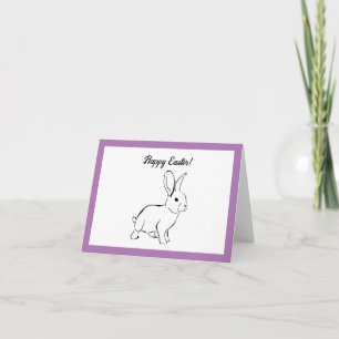 Sweet Bunny Rabbit, Cute Spring or Easter Cartoon Card