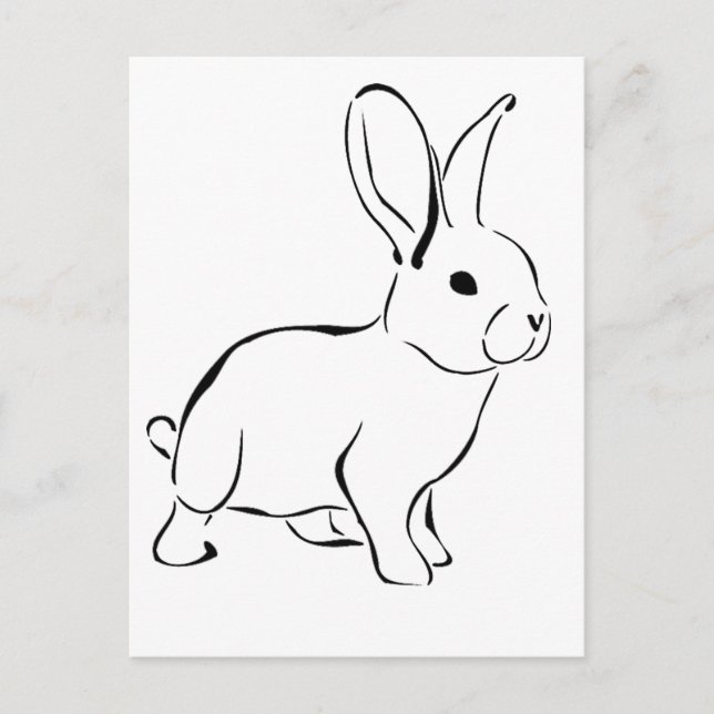 Sweet Bunny Rabbit, Cute Spring or Easter Cartoon Postcard (Front)