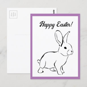 Sweet Bunny Rabbit, Cute Spring or Easter Cartoon Postcard