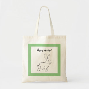 Sweet Bunny Rabbit, Cute Spring or Easter Cartoon Tote Bag