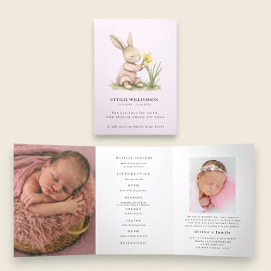 Sweet Bunny "Shining Among Stars" Funeral Program Tri-Fold Programme