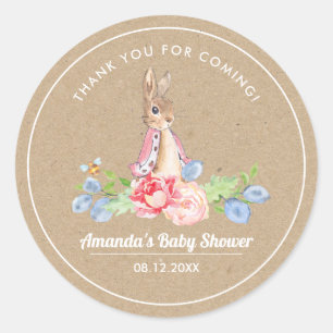 Sweet Bunny Thank You Baby Shower Classic Round Sticker
