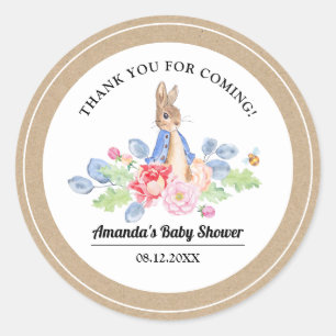 Sweet Bunny Thank You Baby Shower Classic Round Sticker