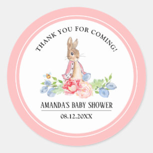 Sweet Bunny Thank You Baby Shower Favour Stickers